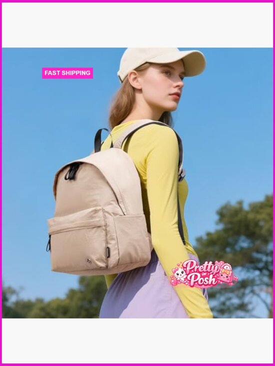 Lightweight Water-Resistant Nylon Mini Backpack with Laptop Sleeve main image 4